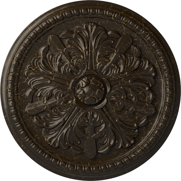 Ekena Millwork Swindon Ceiling Medallion (Fits Canopies up to 2 7/8"), 16 7/8"OD x 1 1/2"P, Stone Hearth Crackle CM16SWSHC - main